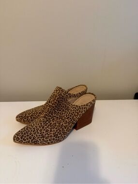 Able Leopard Print Slip-On Block Heel Mules